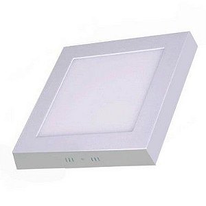 Luminária Plafon 12W LED 17X17 Quadrado Sobrepor Branco Quente  - Bivolt