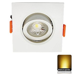 Mini Spot Led Fixo 3w Base Branca Quadrado Branco Frio - ESPAÇO LED