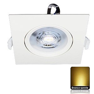 Spot LED SMD 10W Quadrado Direcionável Branco Quente