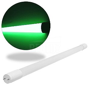 Lâmpada Tubular Led Verde 9W Fosco T8 60CM 1 Lado