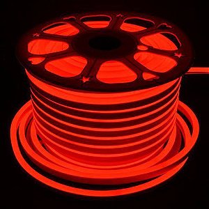 Mangueira Neon De LED Flexível Rolo com 50 Metros Vermelha