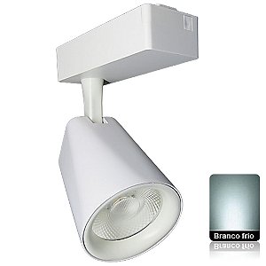 Spot LED 20W Branco Frio Para Trilho Eletrificado Branco