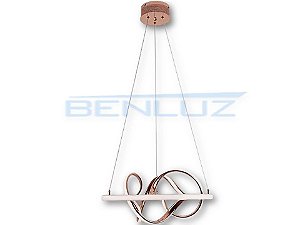 Pendente 52cm Rose Acrilico Aluminio LED 40W 3000k Bivolt