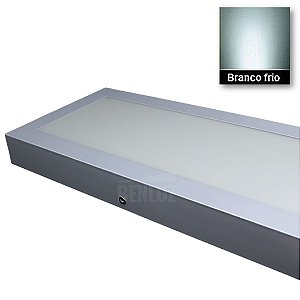 Luminária Plafon 36W LED 15x60 Retangular Sobrepor Branco Frio