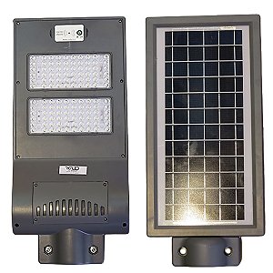 Luminária Pública LED Solar 60W Com Painel Embutido Branco Frio IP65