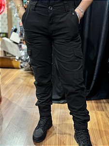 CALÇA TÁTICA FEMININA FLEX GUERREIRO PRETA