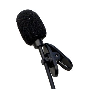 Microfone Lapela Mymax P2, cabo 1,5 metros com Extensor 3 metros e Adaptador P3 - MFVS-MICLP/BK