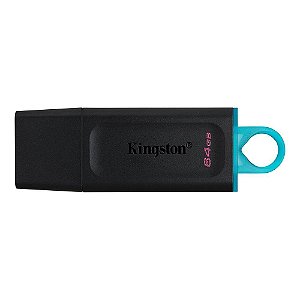Pen Drive 64GB Kingston Exodia, Conexão USB 3.2 Ger 1 Ultra Rápido Preto/Azul- DTX/64GB
