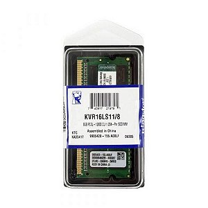 Memória para Notebook DDR3L 8GB 1600Mhz Kingston - KVR16LS11/8