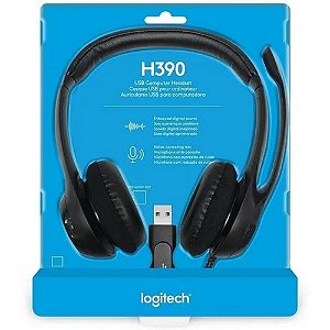 Headset USB Logitech H390 com Redução de Ruído Preto - 981-000014