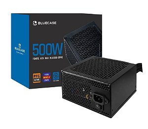 Fonte Bluecase 500W Real PFC Ativo Bivolt Automático Cabo Incluso - BLU500-EPFC