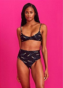 Biquíni Hot Pants Lu Pink Floyd Black