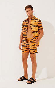Short Cós Elástico Tigrado