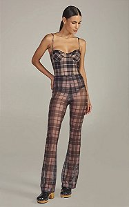 Calça Brina Xadrez Brown