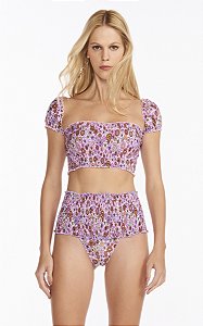 Biquíni Hot Pants Lastex Daisy Lilás