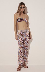 Calça Pantalona Jardim Floral
