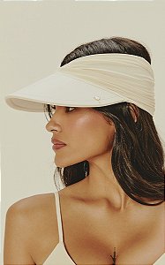 Viseira Drapeada Aba Pequena Off White