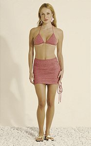 Saia Curta Lurex Glow Romantics Pink