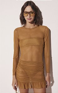 Blusa Manga Longa Curvas Laranja