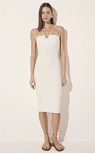 Vestido Midi Folha Branco