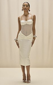 Vestido Midi Tela Selene Off White