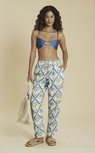 Calça Reta Azulejo Tropical