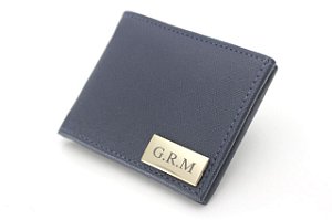 Carteira masculina azul marinho personalizada