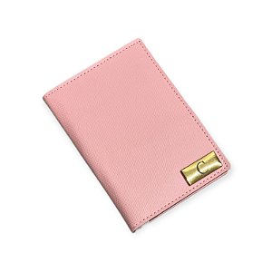 Porta passaporte individual rosa blush personalizado