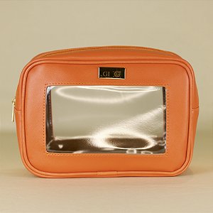 Necessaire Laura M laranja personalizada