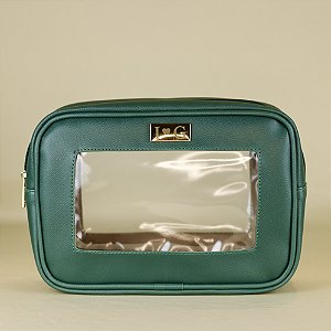 Necessaire Laura M verde oliva personalizada