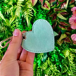 Chaveiro coração verde água personalizado