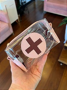 Necessaire farmacinha rosa blush personalizada