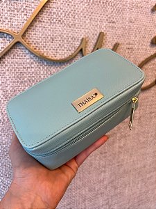 Necessaire Leticia P verde água personalizada