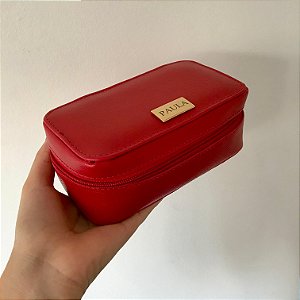 Necessaire Leticia P vermelha personalizada