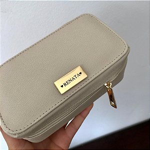 Necessaire Leticia P areia personalizada