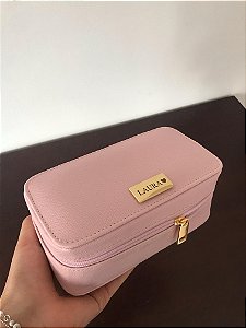 Necessaire Leticia P rosa claro personalizada