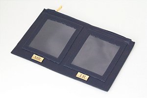 Porta passaporte G azul marinho personalizado