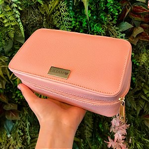 Necessaire Leticia M rosa blush personalizada