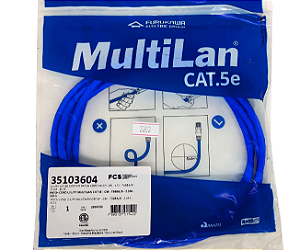 PATCH CORD U/UTP MULTILAN CAT.5E - CM - T568A - 2.5M - AZ - 35103604 - FURUKAWA