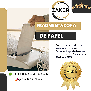 Assistência Técnica, Conserto de Fragmentadora, Trituradora, Picotadora, Cortadeira, Destruidora de papel