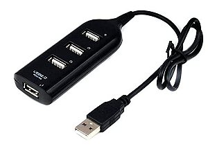 HUB USB 4 PORTAS 2.0 BARRA, MD9, PRETO