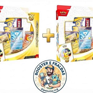 COPAG Pokémon TCG Celebração 30 Anos 2 Blister triplo com Pôster 1 Pikachu Garantido Produto Original para Colecionadores e Jogadores