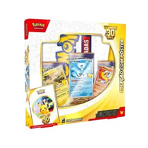 COPAG Pokémon TCG Celebração 30 Anos Coleção com Pôster 1 Pikachu Garantido Produto Original para Colecionadores e Jogadores