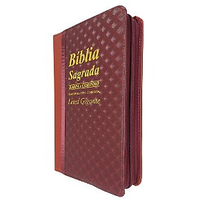 Bíblia Sagrada Letra Gigante Bicolor Vinho Zíper - KingCross