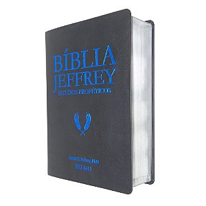 Bíblia Jeffrey de Estudos Proféticos - Luxo Preta e Azul