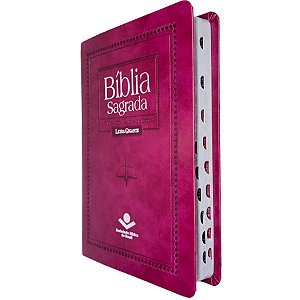 Bíblia Sagrada Letra Gigante Notas e Referências Com Índice Púrpura Nobre - Sbb