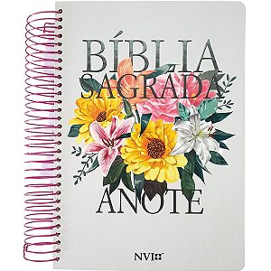 Bíblia Anote Espiral NVI Capa Primavera - Espaço Para Anotações