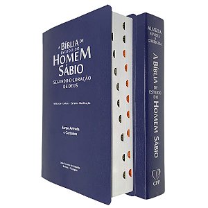 Bíblia De Estudo Do Homem Sábio Harpa Coverbook Azul Índice