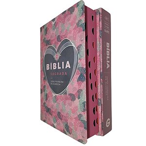 Bíblia Sagrada - Revista e Corrigida - Letra Gigante - Semi Luxo - CORAÇÃO