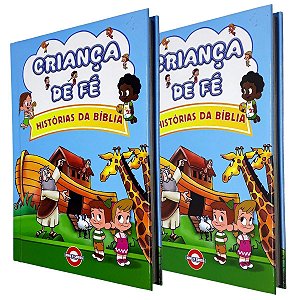 Kit com 2 Bíblia Infantil Com 365 Ilustradas Capa Dura - Criança de Fé